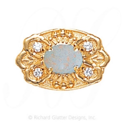 GS487 OP/D - 14 Karat Gold Slide with Opal center and Diamond accents 